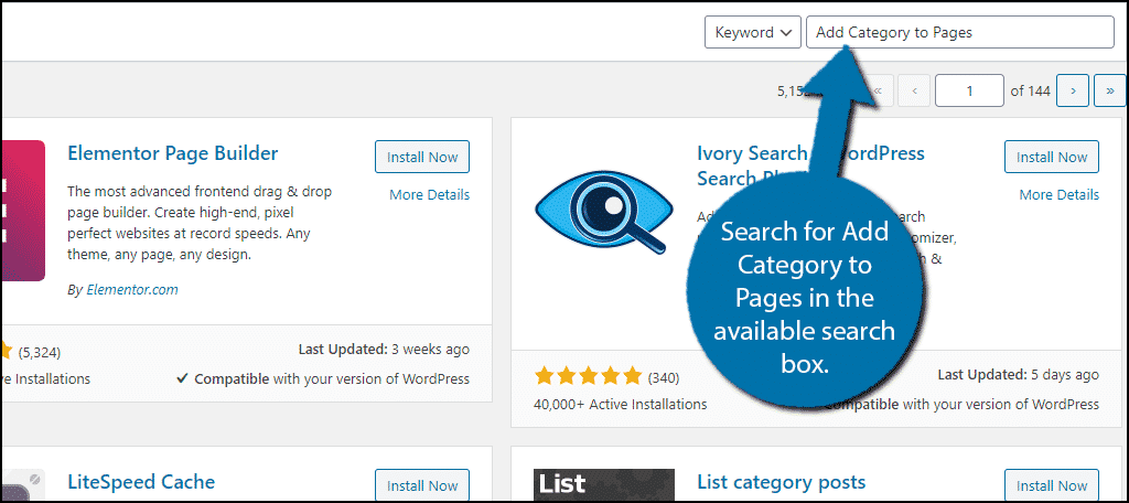 Add Category to Pages