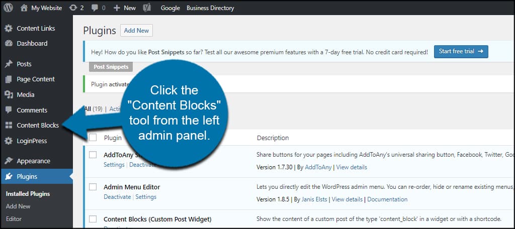 Content Blocks Tool