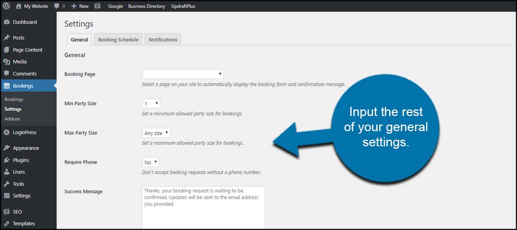 Input Booking Info