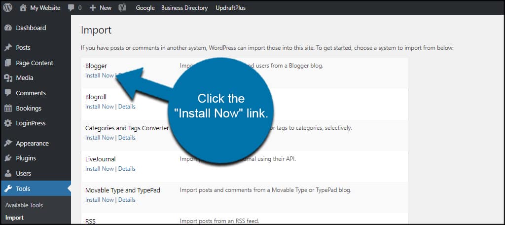 Install Now Blogger