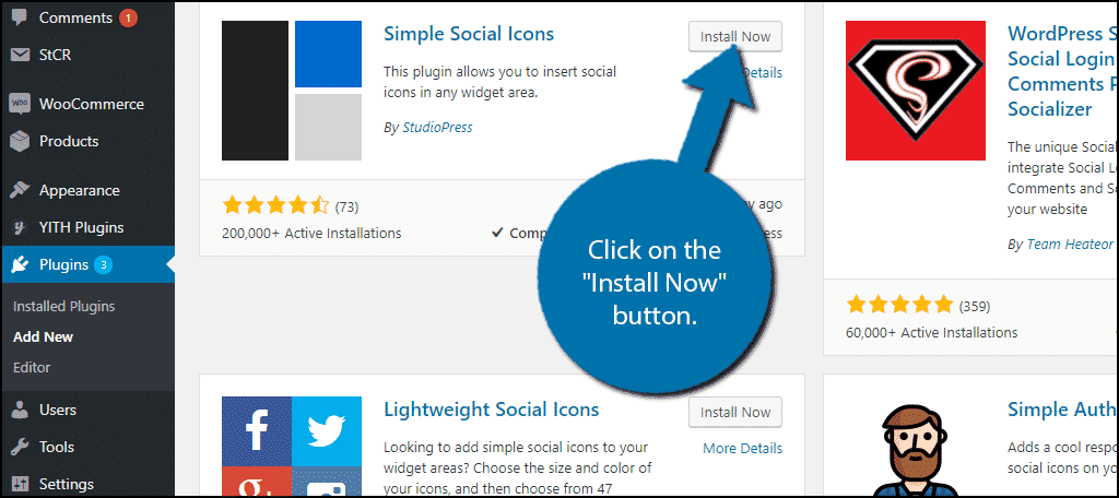 Install Simple Social Icons to display social media icons in WordPress