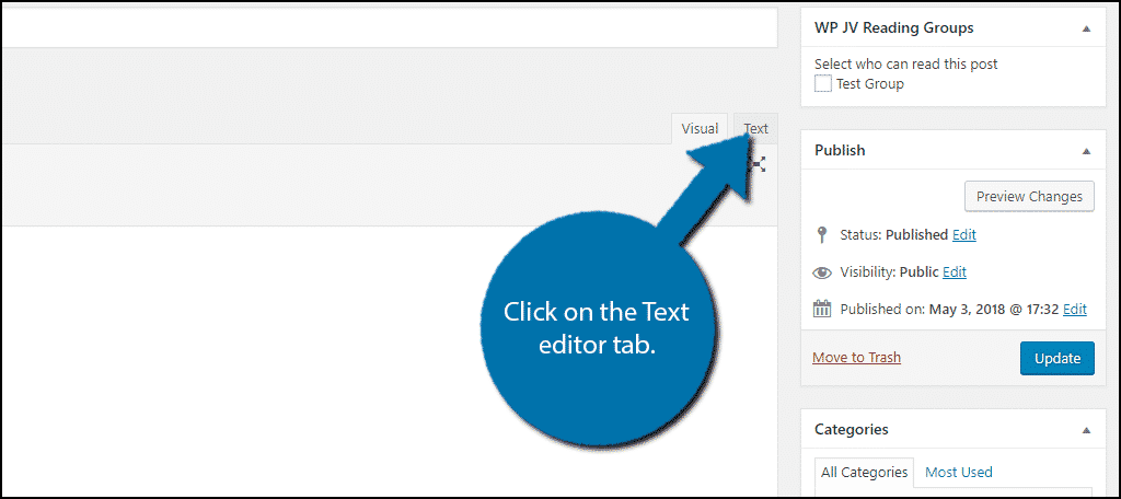 Click on the Text Editor