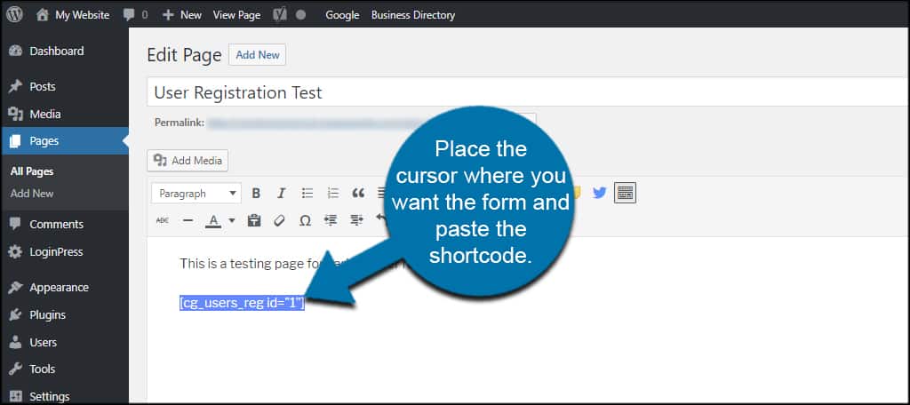 Paste Shortcode