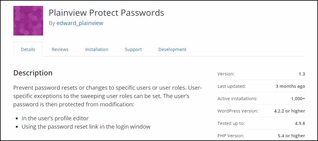 Plainview Protect Passwords