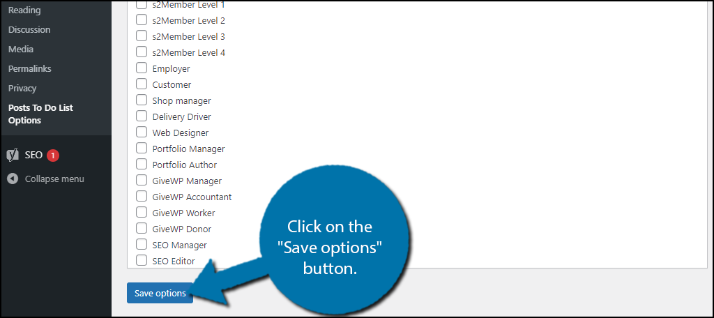 Save Options