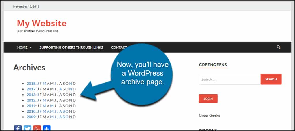 WordPress Archive Page