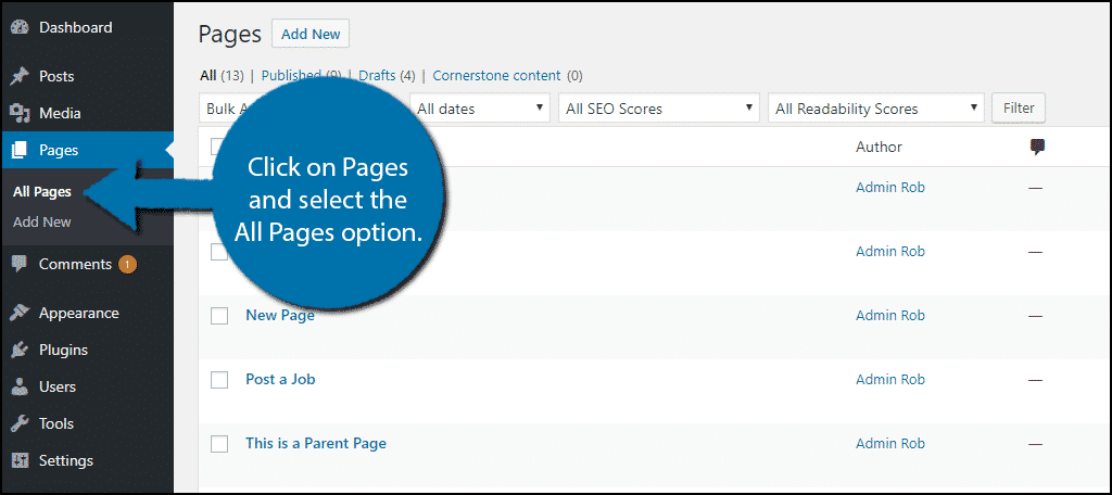 How to Display Page Templates on the WordPress Dashboard - GreenGeeks