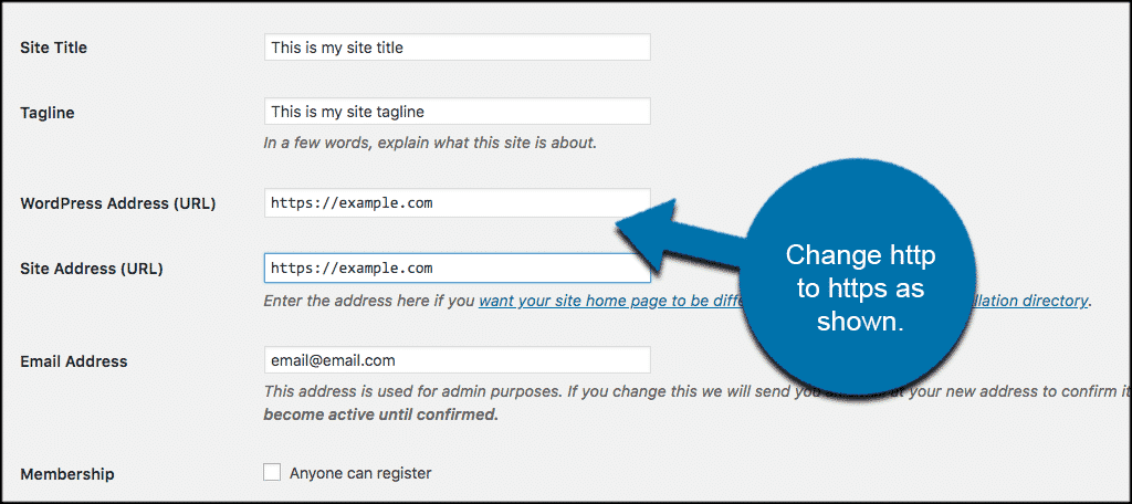 Change http to https as shown