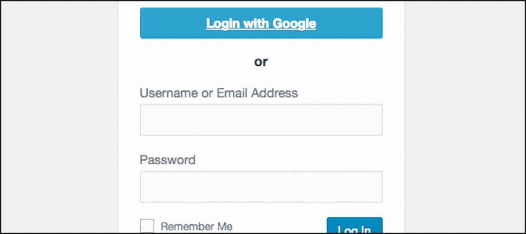 Google one click login button