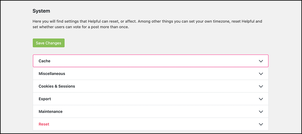 System tab for feedback in wordpress