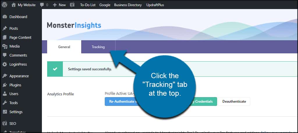 Tracking Settings