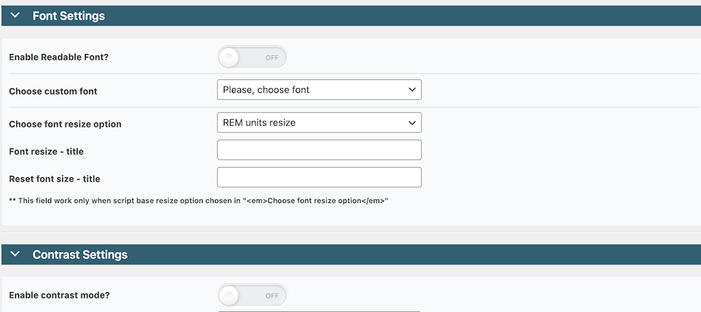 Font Settings