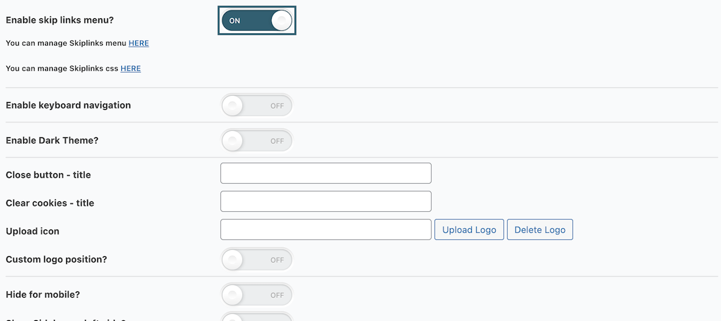 Global Settings