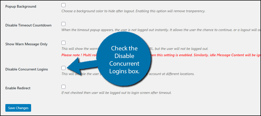 Disable Concurrent Logins