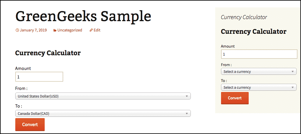 Front end calculator display options