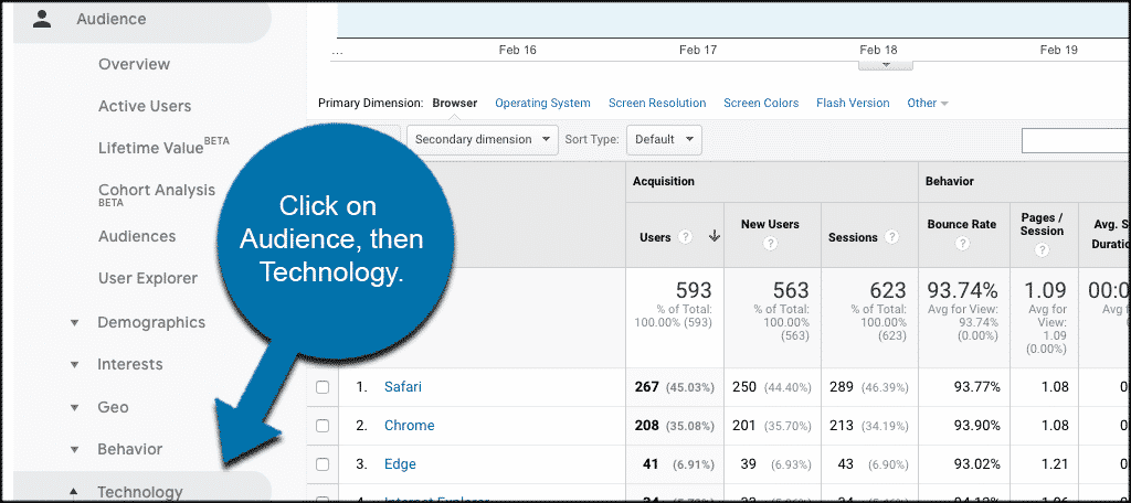 Google analytics browser stats