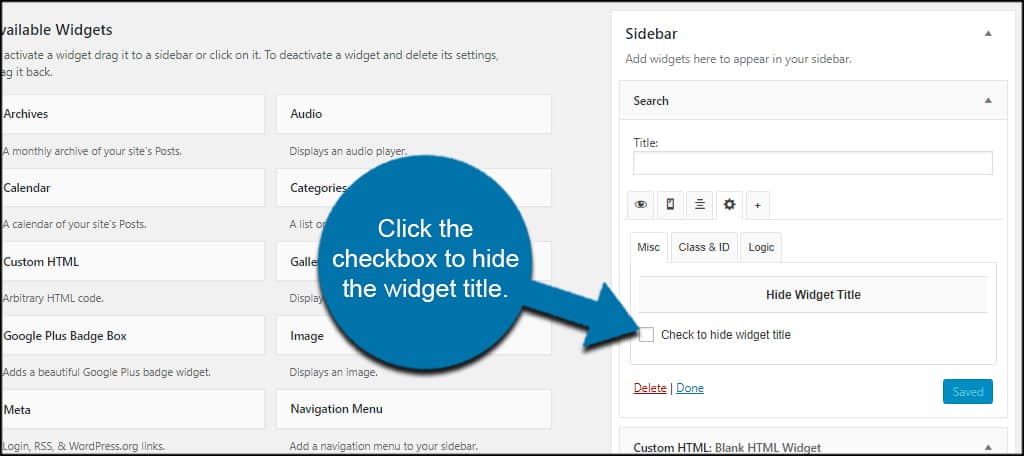 Hide Widget Title Checkbox