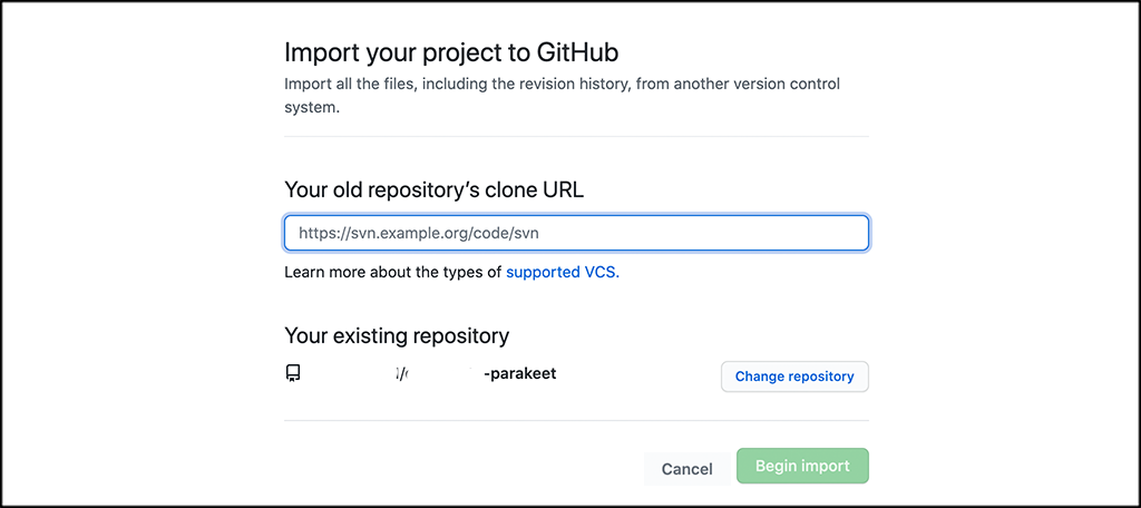 Import clone url for git pull request