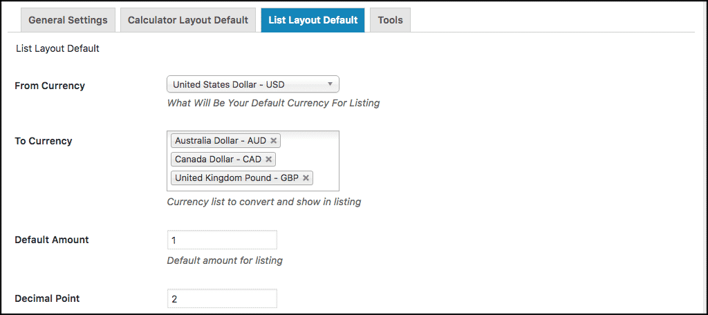 Select a primary currency to display