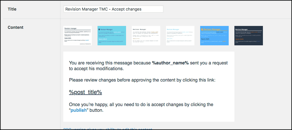 Configuración de notificaciones del administrador de revisiones