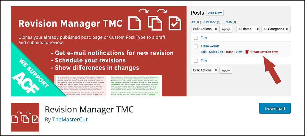 Revision manager TMC plugin