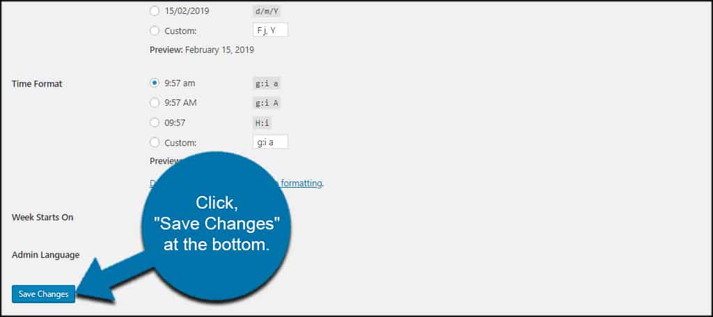 Save Language Settings