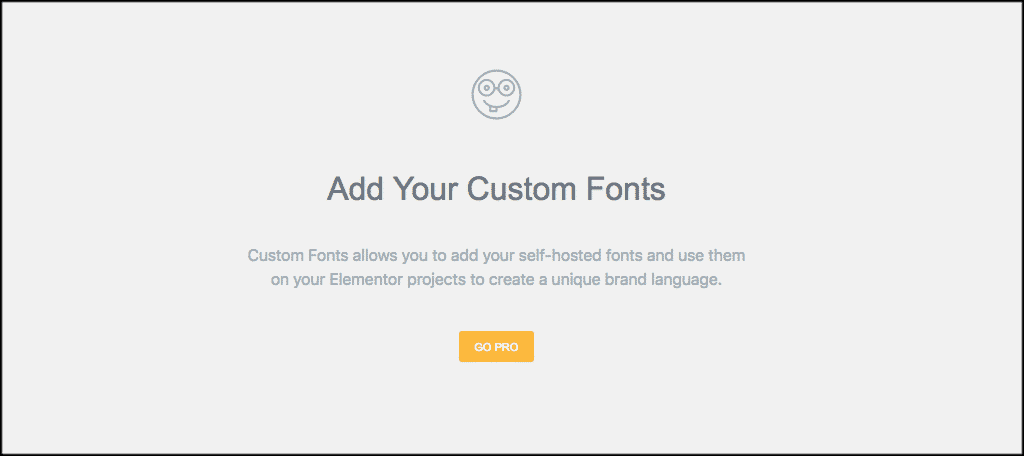 Add custom fonts page if you don't have elementor pro