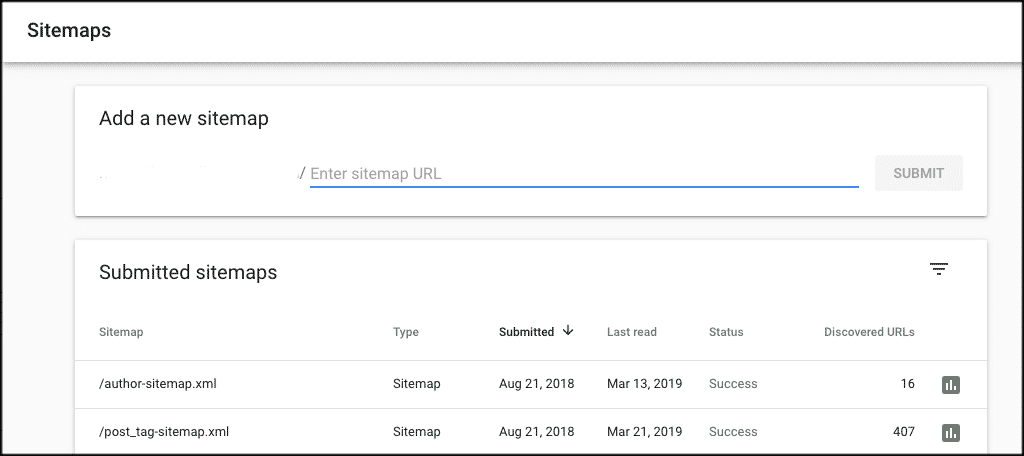 Add your xml sitemaps to google search console