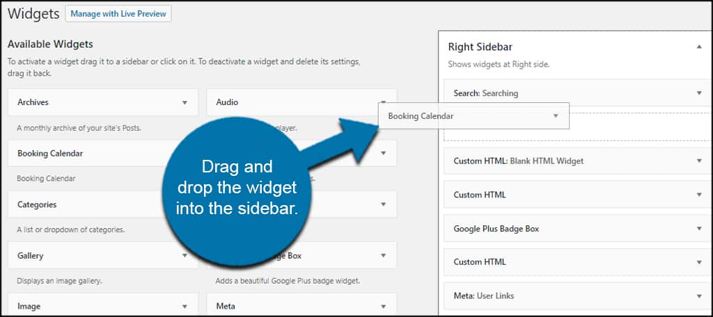 Booking Calendar Widget