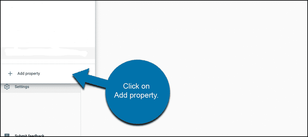 Click on add property to add your website