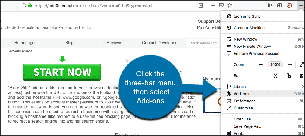 Clcik on the three bar menu and select add ons