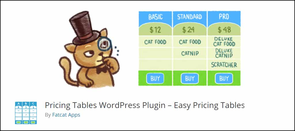 Easy Pricing Tables