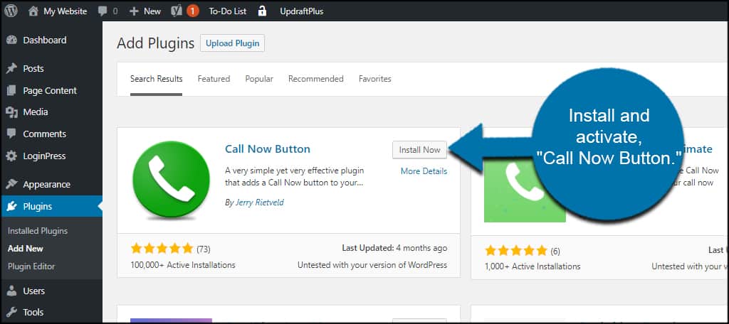 Bandit peppermint Every year How to Create a Call Now Button in WordPress - GreenGeeks