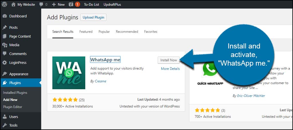 Install WhatsApp Me