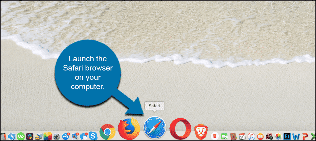 Launch safari browser on your computer