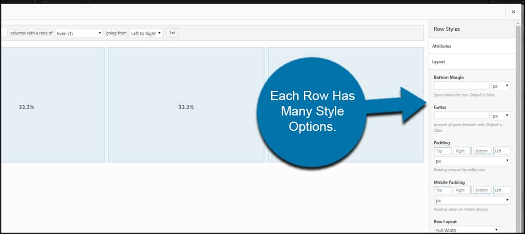 Row Style Options