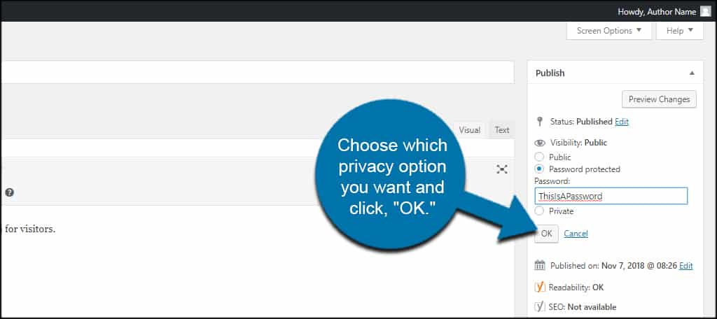 Save Privacy Setting