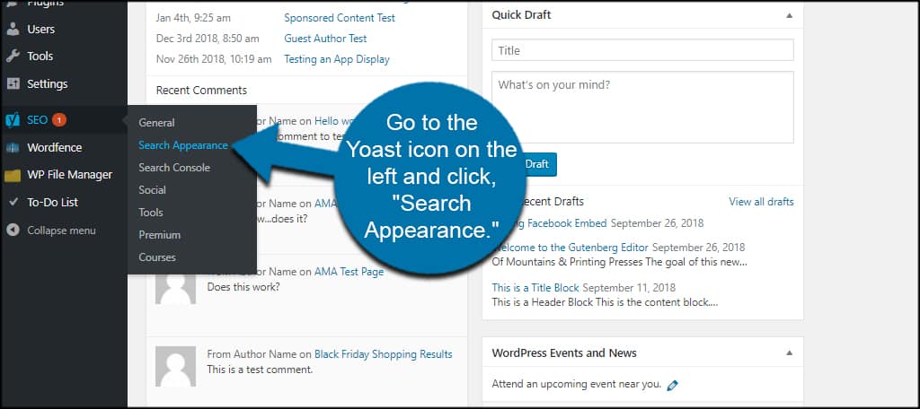 Search Appearance Yoast