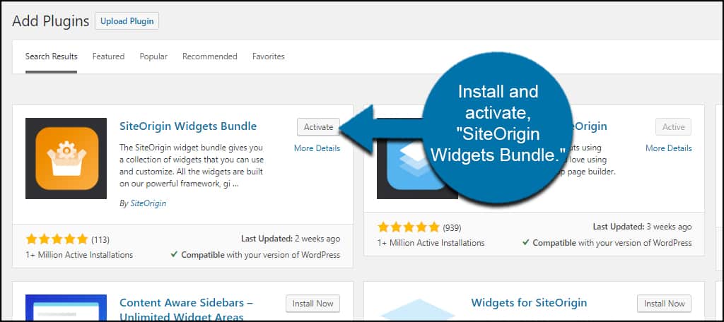 SiteOrigin Widgets Bundle