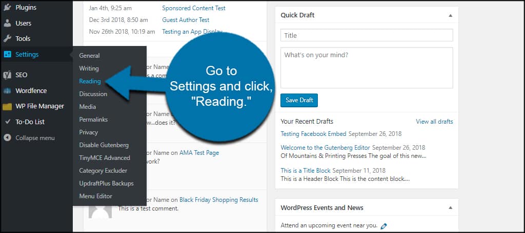 WordPress Reading