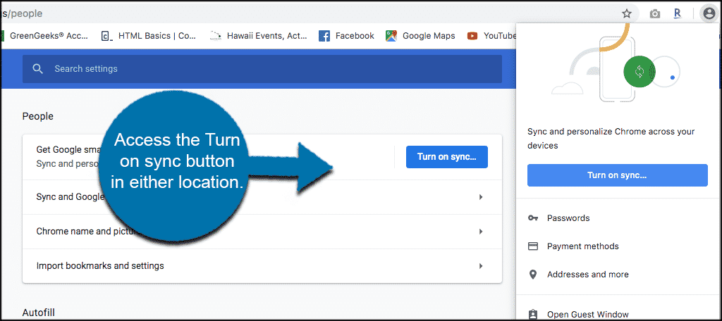 How do I turn Google sync back on?