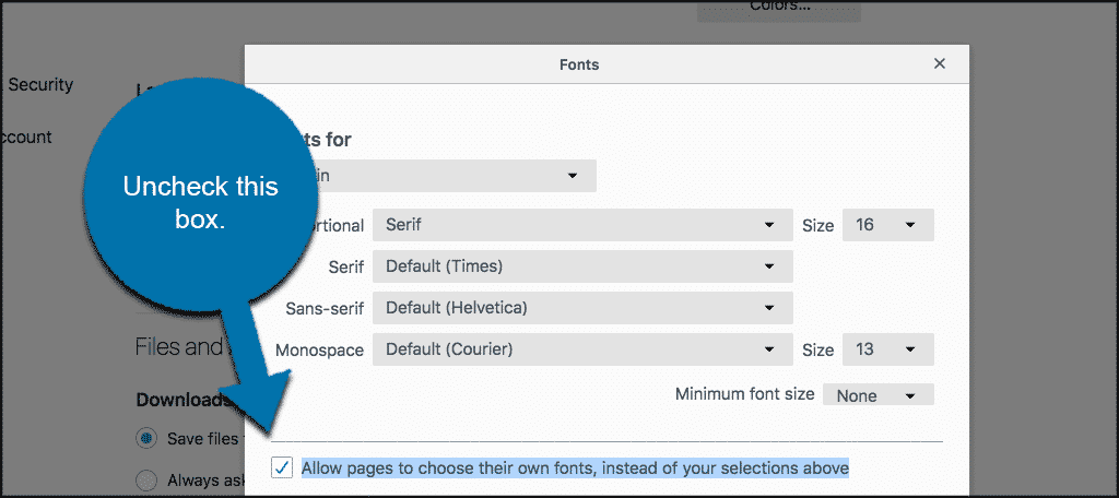 How to change Default Font & Size in Chrome, Edge and Firefox