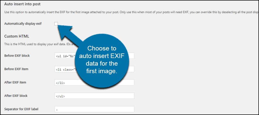 Auto Insert EXIF Data