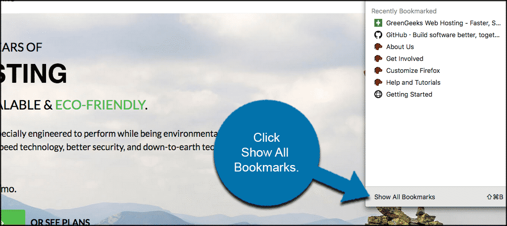 Click show all bookmarks