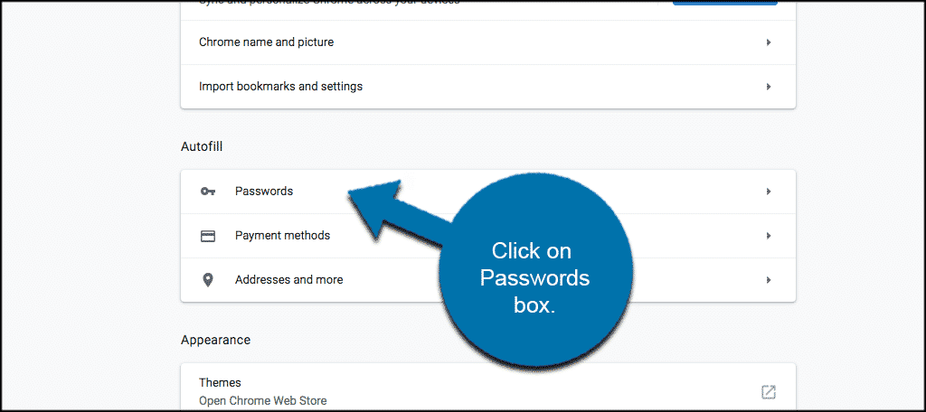 Click on the password box