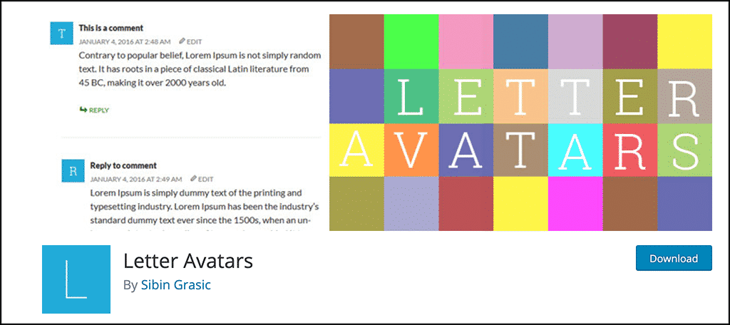 Letter Avatars plugin