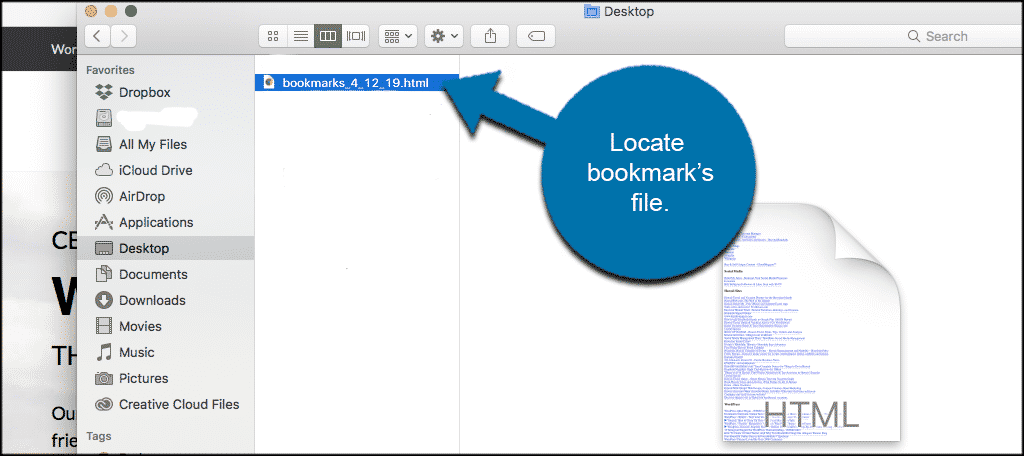 how to create a bookmark in safari