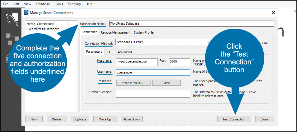 MySQL Workbench database backup step 2