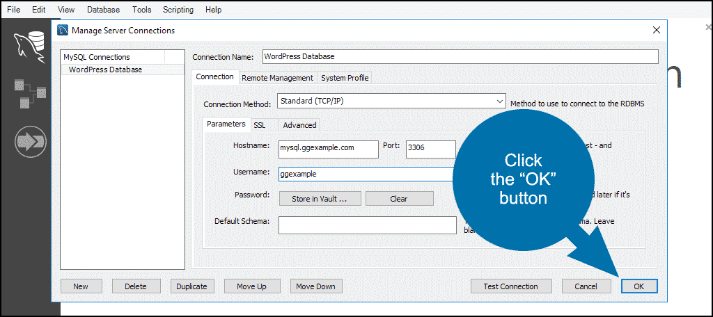 MySQL Workbench database backup step 4