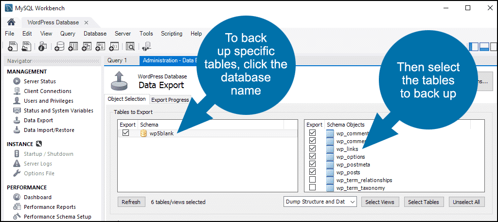 MySQL Workbench database backup step 8